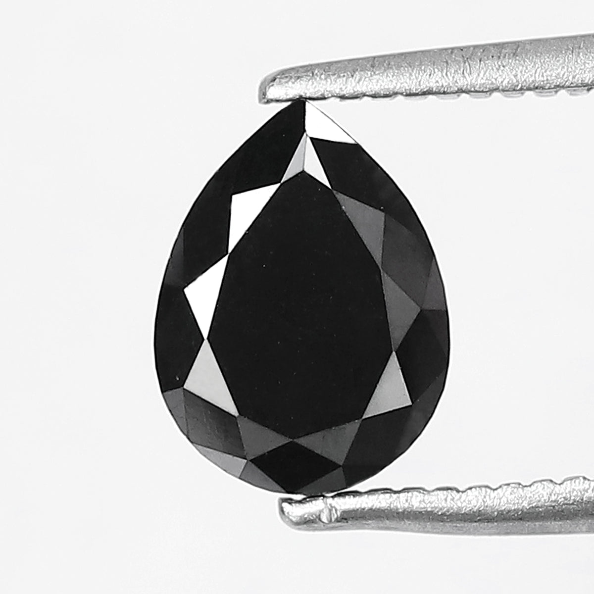 1.60 Ct Pear Cut Black Diamond | Natural Treated Earth Mined Loose Diamond for Anniversary Jewelry