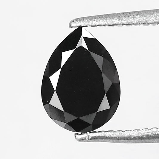 1.60 Ct Pear Cut Black Diamond | Natural Treated Earth Mined Loose Diamond for Anniversary Jewelry