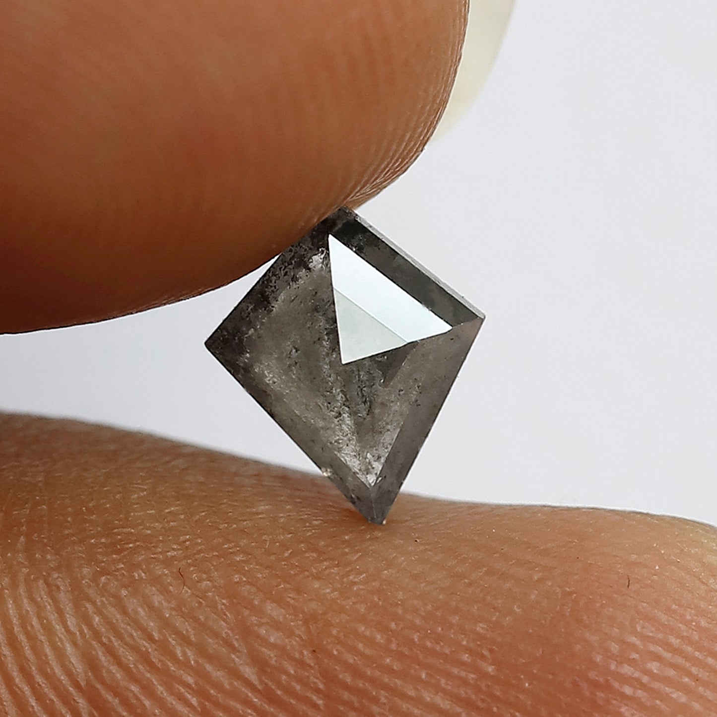 0.74 CT Kite shape natural loose diamond 7.60 MM salt and pepper gray-black color diamond for making jewelry