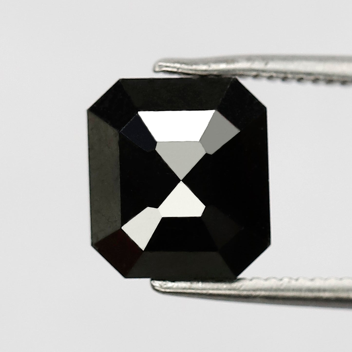 2.55 Ct Emerald Shape Loose Diamond | Natural Treated Black Diamond for Engagement or Wedding Band