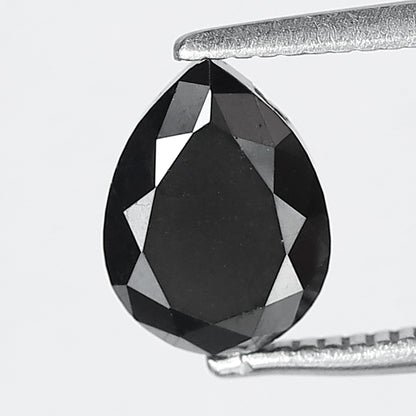 1.60 Ct Pear Cut Black Diamond | Natural Treated Earth Mined Loose Diamond for Anniversary Jewelry