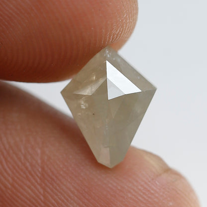 Natural Kite Shape 2.25 CT Loose Diamond, Natural Misty White Ethical Rustic Diamond For Custom Pendant and Ring