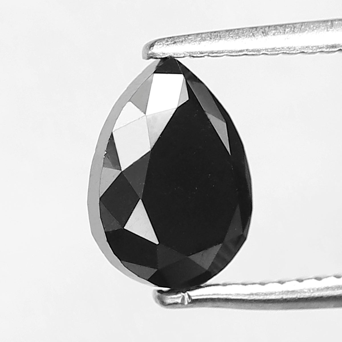 1.60 Ct Pear Cut Black Diamond | Natural Treated Earth Mined Loose Diamond for Anniversary Jewelry