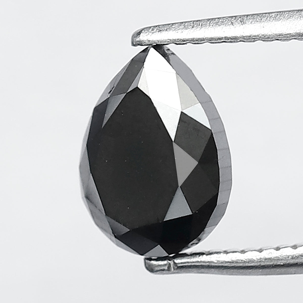1.60 Ct Pear Cut Black Diamond | Natural Treated Earth Mined Loose Diamond for Anniversary Jewelry