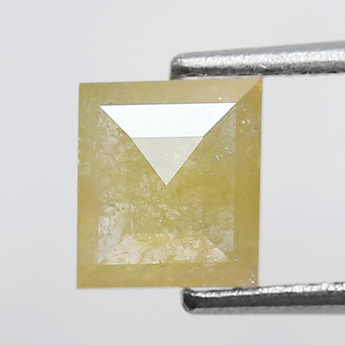 1.13 Ct Square Cut Rustic Diamond, Translucent Yellow Natural Loose Diamond, Earth Mined Ethical Gem for Custom Jewelry