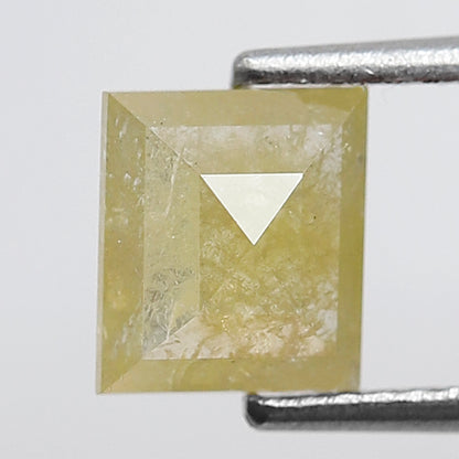 1.13 Ct Square Cut Rustic Diamond, Translucent Yellow Natural Loose Diamond, Earth Mined Ethical Gem for Custom Jewelry