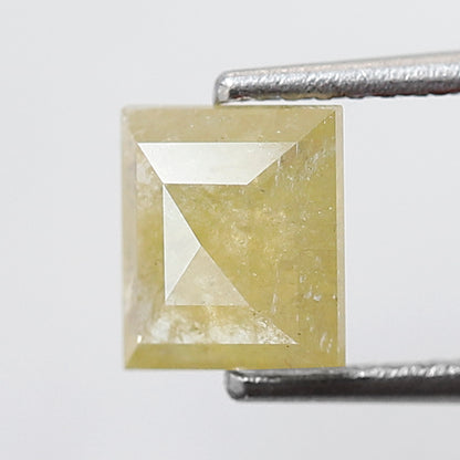 1.13 Ct Square Cut Rustic Diamond, Translucent Yellow Natural Loose Diamond, Earth Mined Ethical Gem for Custom Jewelry