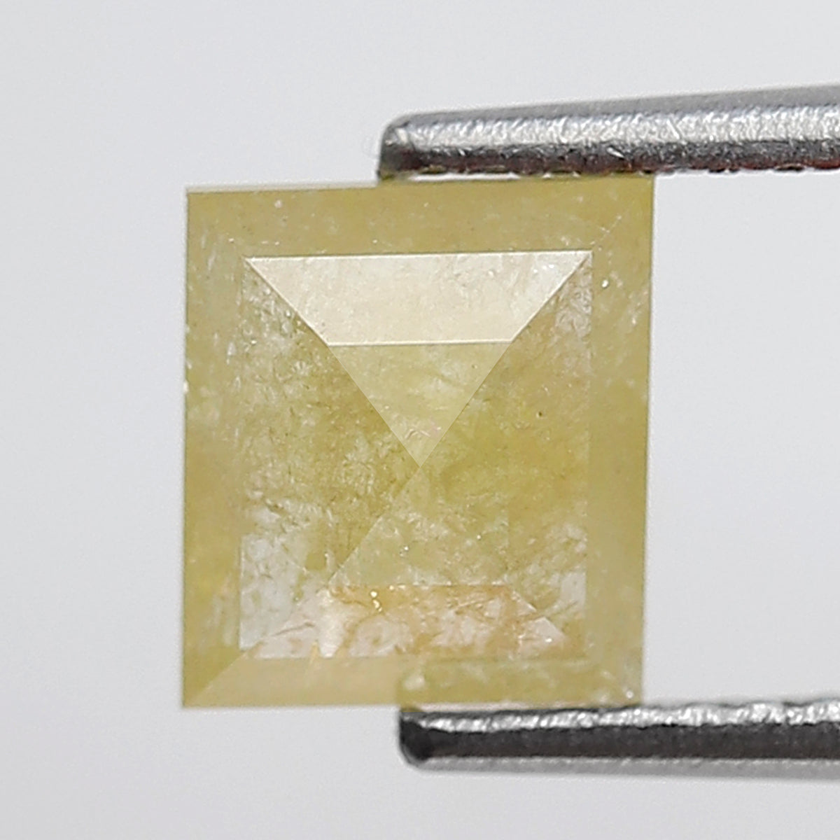 1.13 Ct Square Cut Rustic Diamond, Translucent Yellow Natural Loose Diamond, Earth Mined Ethical Gem for Custom Jewelry