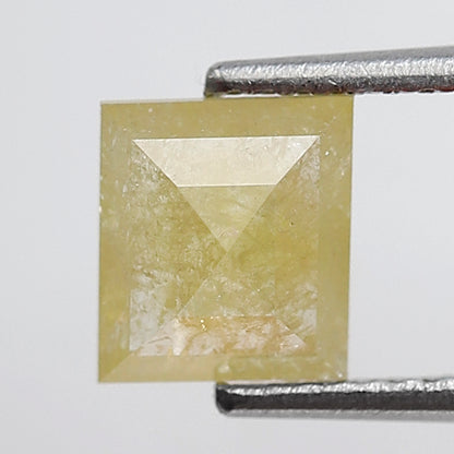 1.13 Ct Square Cut Rustic Diamond, Translucent Yellow Natural Loose Diamond, Earth Mined Ethical Gem for Custom Jewelry