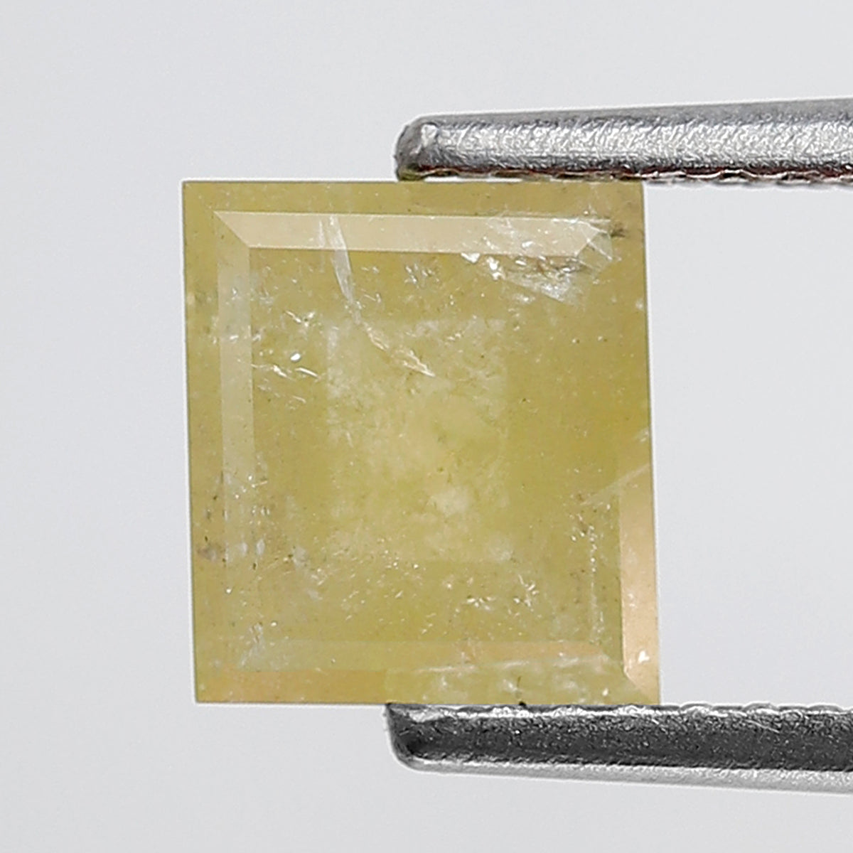 1.13 Ct Square Cut Rustic Diamond, Translucent Yellow Natural Loose Diamond, Earth Mined Ethical Gem for Custom Jewelry