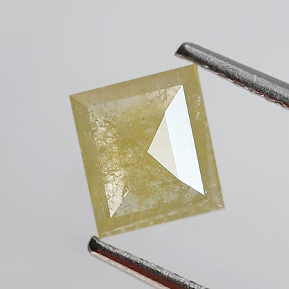 1.13 Ct Square Cut Rustic Diamond, Translucent Yellow Natural Loose Diamond, Earth Mined Ethical Gem for Custom Jewelry