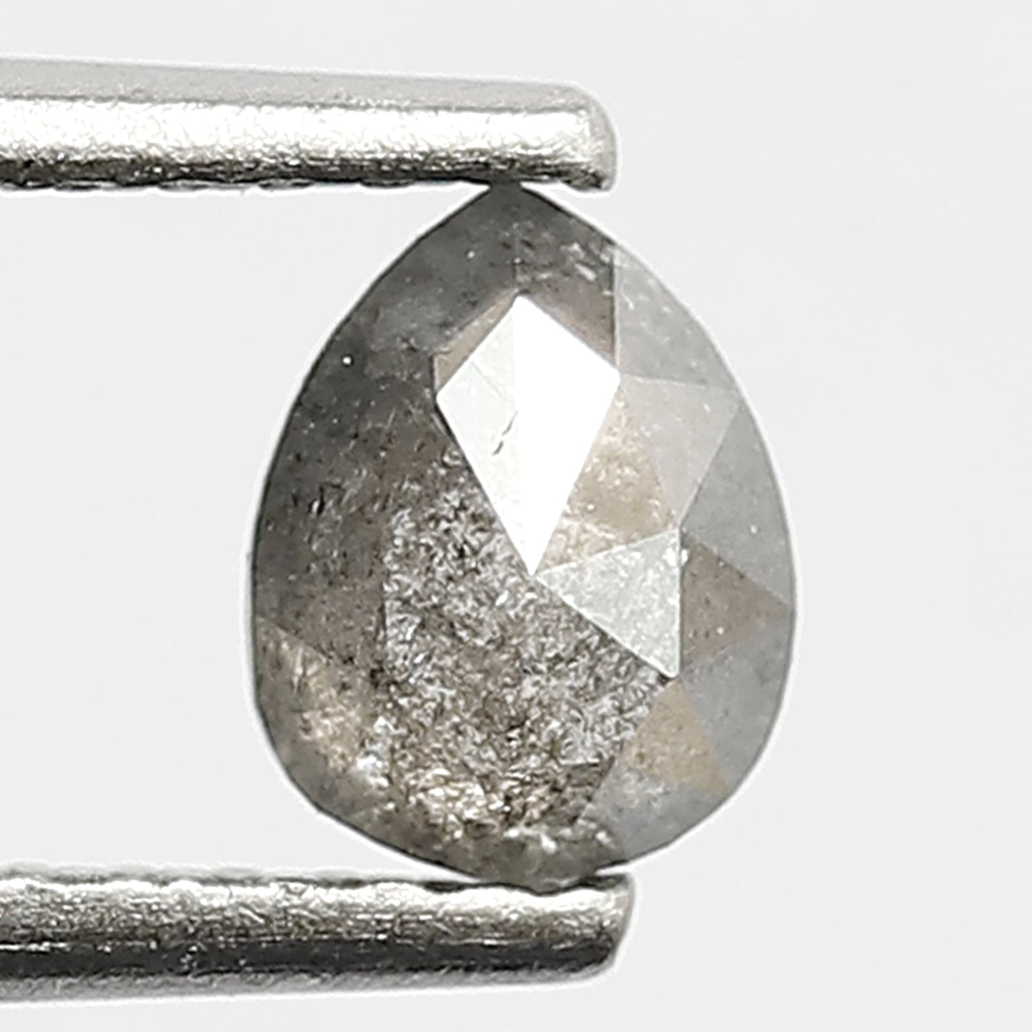 0.44 CT Perfect Pear Shape Diamond 5.5 MM Loose Natural Grey Black Color Salt and Pepper Diamond Custom Proposal Ring