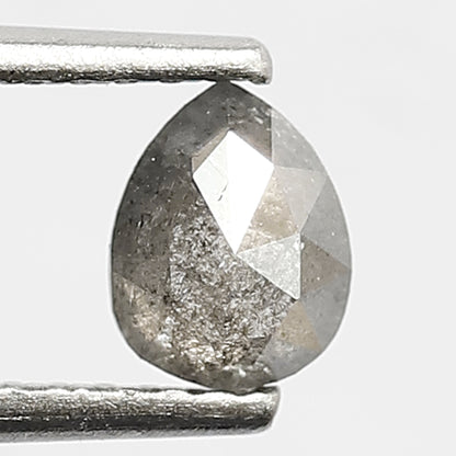0.44 CT Perfect Pear Shape Diamond 5.5 MM Loose Natural Grey Black Color Salt and Pepper Diamond Custom Proposal Ring