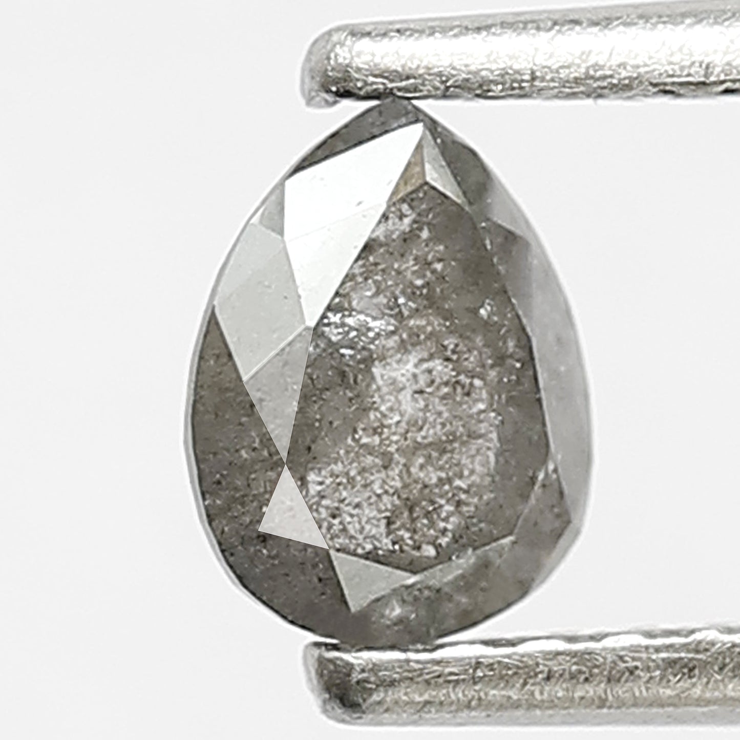 0.44 CT Perfect Pear Shape Diamond 5.5 MM Loose Natural Grey Black Color Salt and Pepper Diamond Custom Proposal Ring