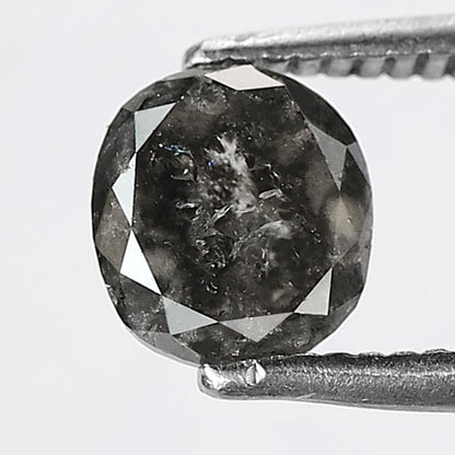 1.12 CT Oval shape salt and pepper diamond 6 MM gray-black color natural loose diamond for gifting ring