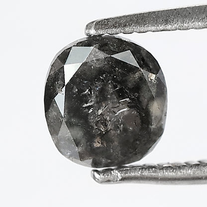 1.12 CT Oval shape salt and pepper diamond 6 MM gray-black color natural loose diamond for gifting ring