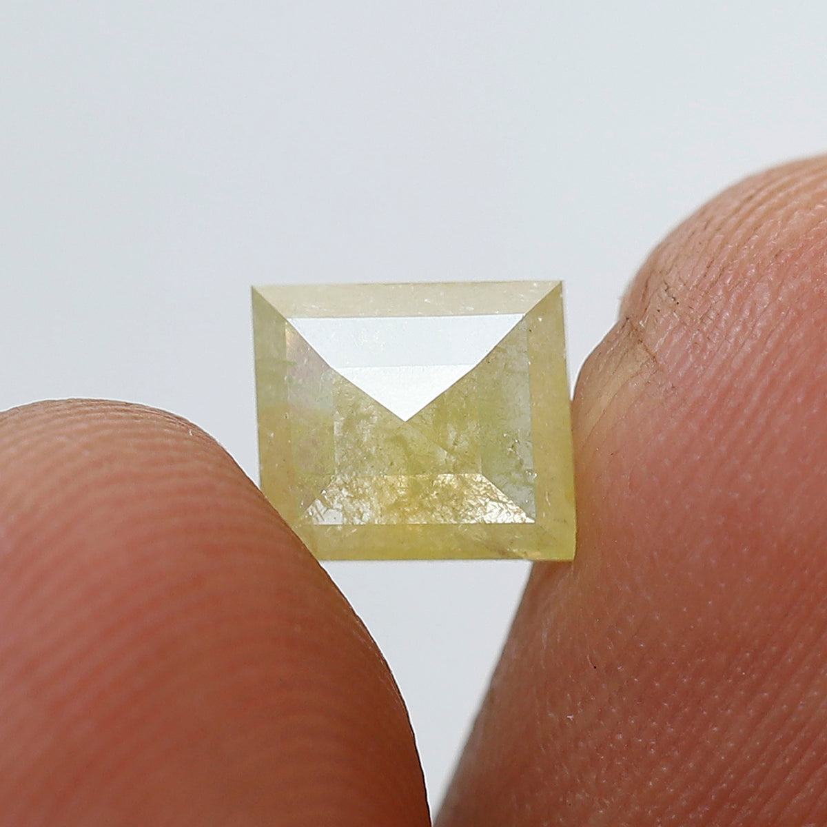 1.13 Ct Square Cut Rustic Diamond, Translucent Yellow Natural Loose Diamond, Earth Mined Ethical Gem for Custom Jewelry