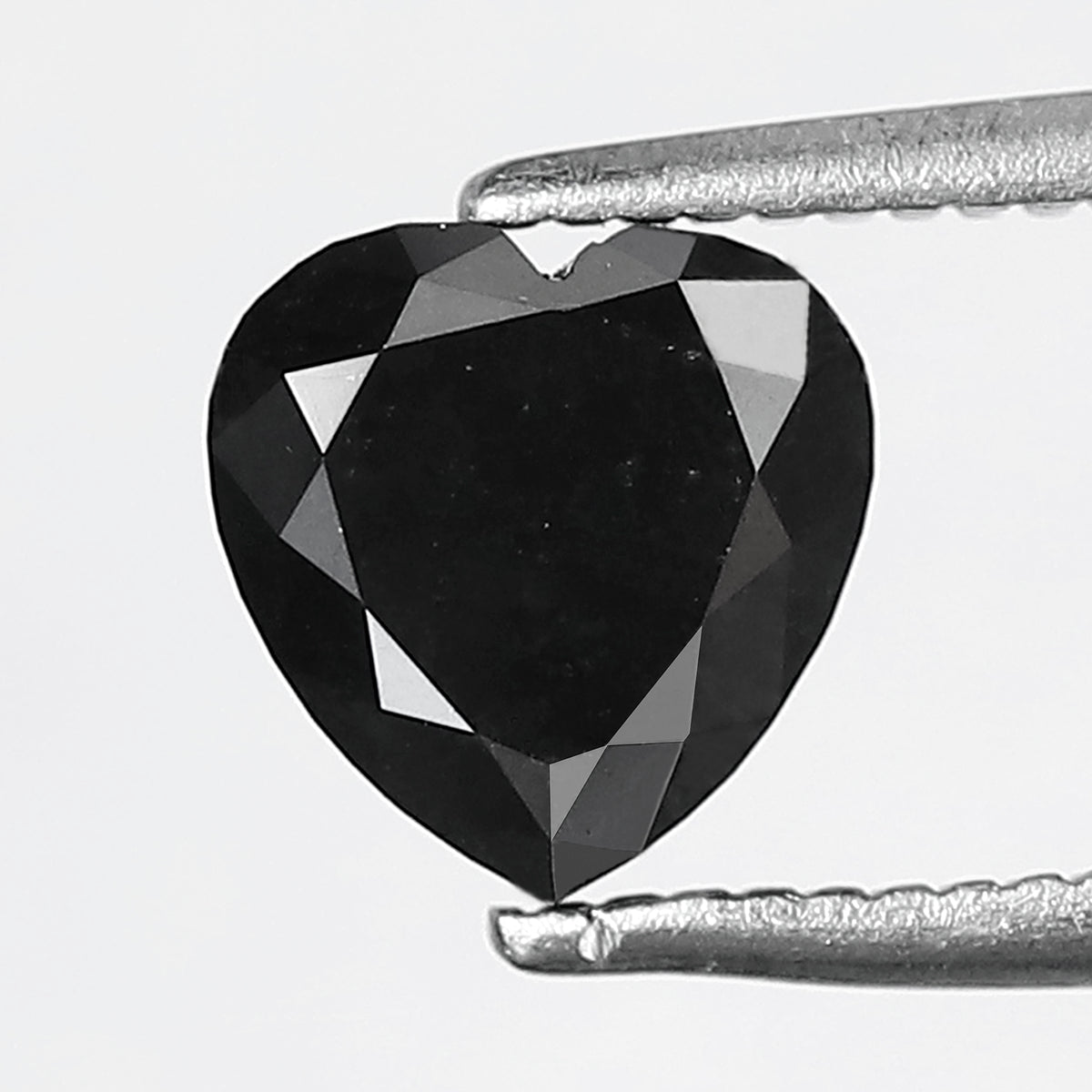 1.47 Ct Ethical Heart Cut Black Diamond | 6.40 x 6.30 mm Natural Treated Loose Diamond for Promise Ring and Bridal Ring
