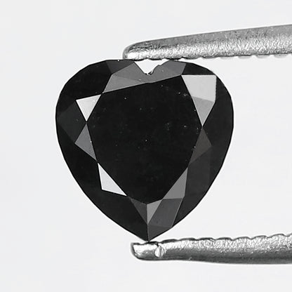 1.47 Ct Ethical Heart Cut Black Diamond | 6.40 x 6.30 mm Natural Treated Loose Diamond for Promise Ring and Bridal Ring