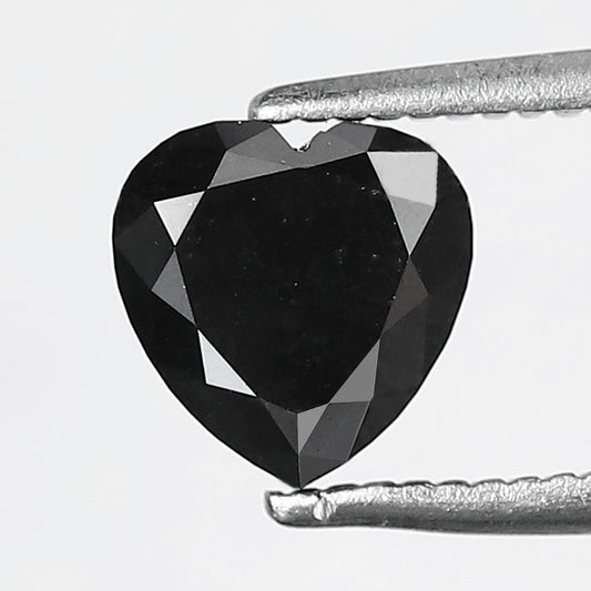 1.47 Ct Ethical Heart Cut Black Diamond | 6.40 x 6.30 mm Natural Treated Loose Diamond for Promise Ring and Bridal Ring
