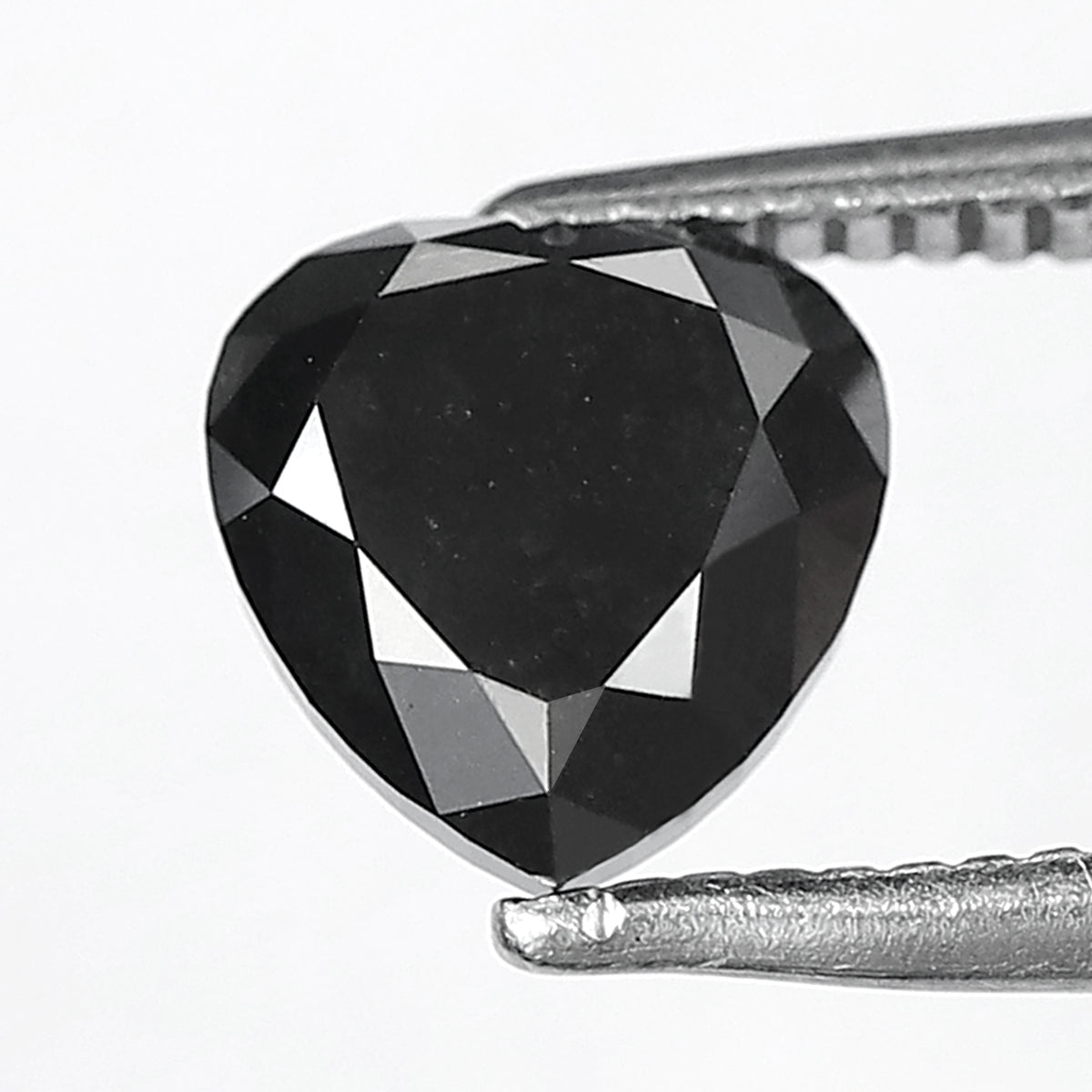 1.47 Ct Ethical Heart Cut Black Diamond | 6.40 x 6.30 mm Natural Treated Loose Diamond for Promise Ring and Bridal Ring