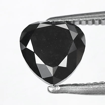 1.47 Ct Ethical Heart Cut Black Diamond | 6.40 x 6.30 mm Natural Treated Loose Diamond for Promise Ring and Bridal Ring