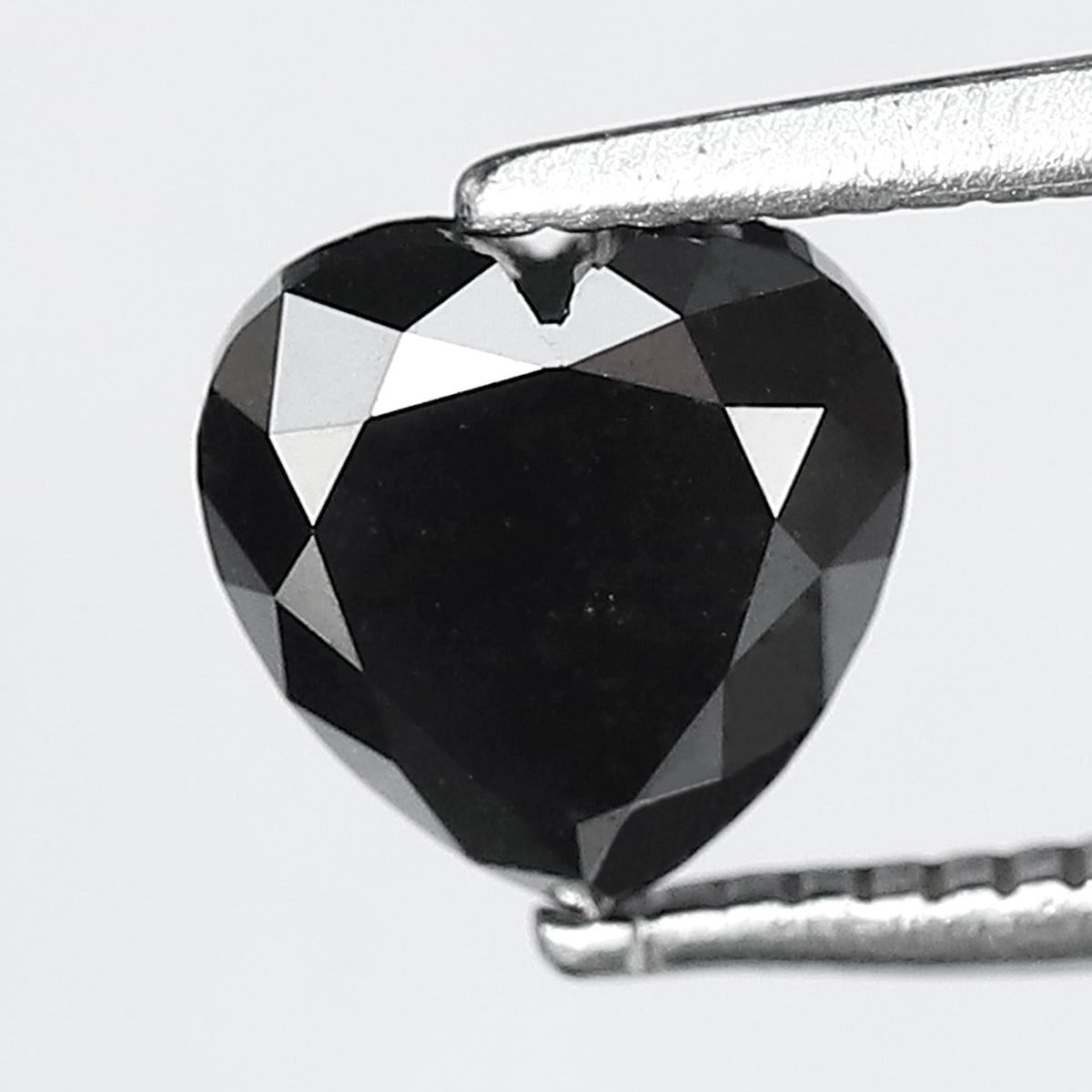 1.47 Ct Ethical Heart Cut Black Diamond | 6.40 x 6.30 mm Natural Treated Loose Diamond for Promise Ring and Bridal Ring