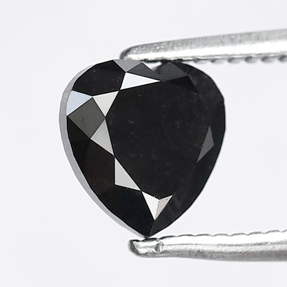 1.47 Ct Ethical Heart Cut Black Diamond | 6.40 x 6.30 mm Natural Treated Loose Diamond for Promise Ring and Bridal Ring