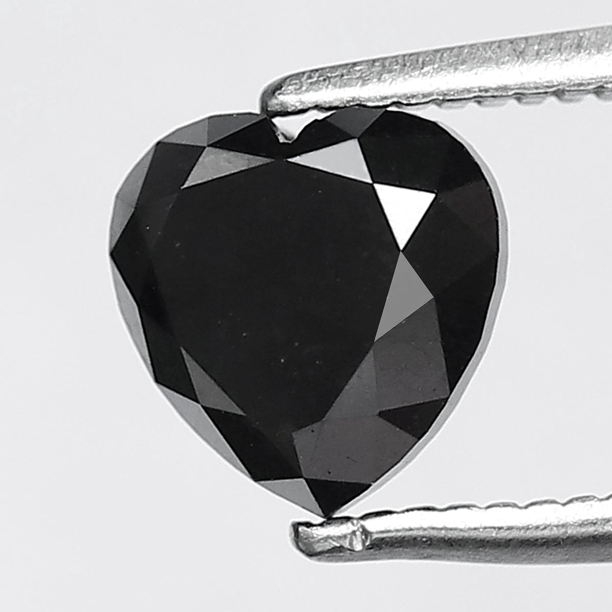1.47 Ct Ethical Heart Cut Black Diamond | 6.40 x 6.30 mm Natural Treated Loose Diamond for Promise Ring and Bridal Ring