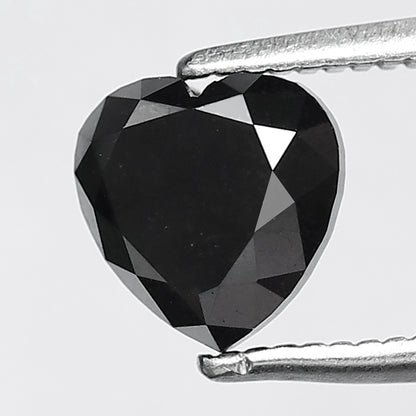 1.47 Ct Ethical Heart Cut Black Diamond | 6.40 x 6.30 mm Natural Treated Loose Diamond for Promise Ring and Bridal Ring
