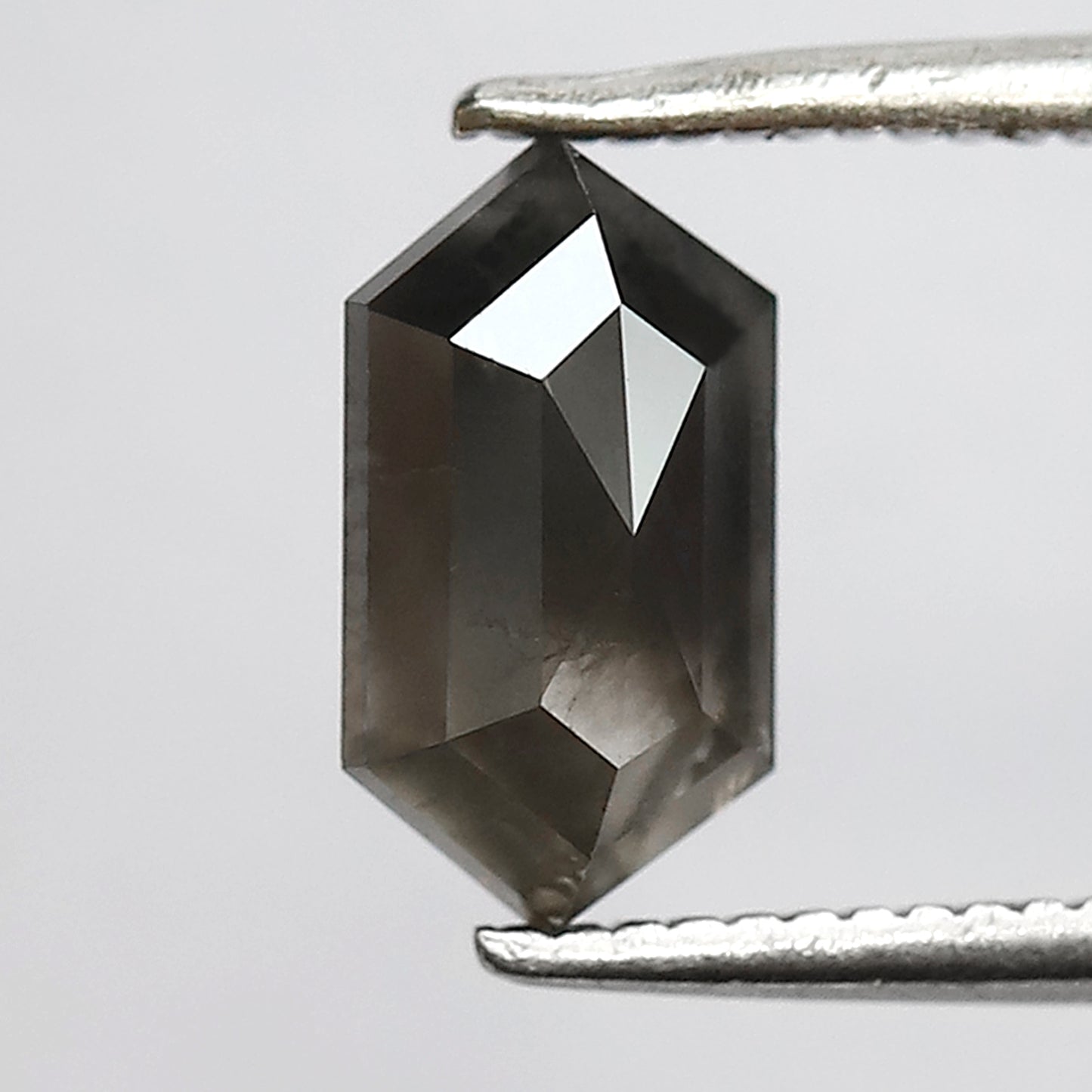 1.40 CT Elongated Hexagon shape salt and pepper diamond 8.70 MM gray-black color natural loose diamond for a birthday gift