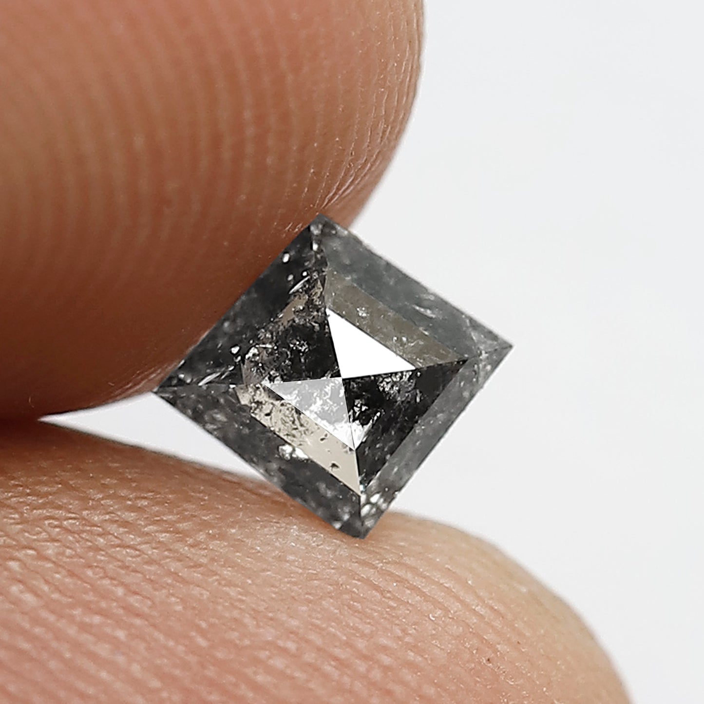 0.48 CT Kite Shape Diamond Natural Loose Ethically Sourced Grey Black Color 6.1 MM Salt and Pepper Diamond Engagement Ring