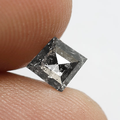 0.48 CT Kite Shape Diamond Natural Loose Ethically Sourced Grey Black Color 6.1 MM Salt and Pepper Diamond Engagement Ring