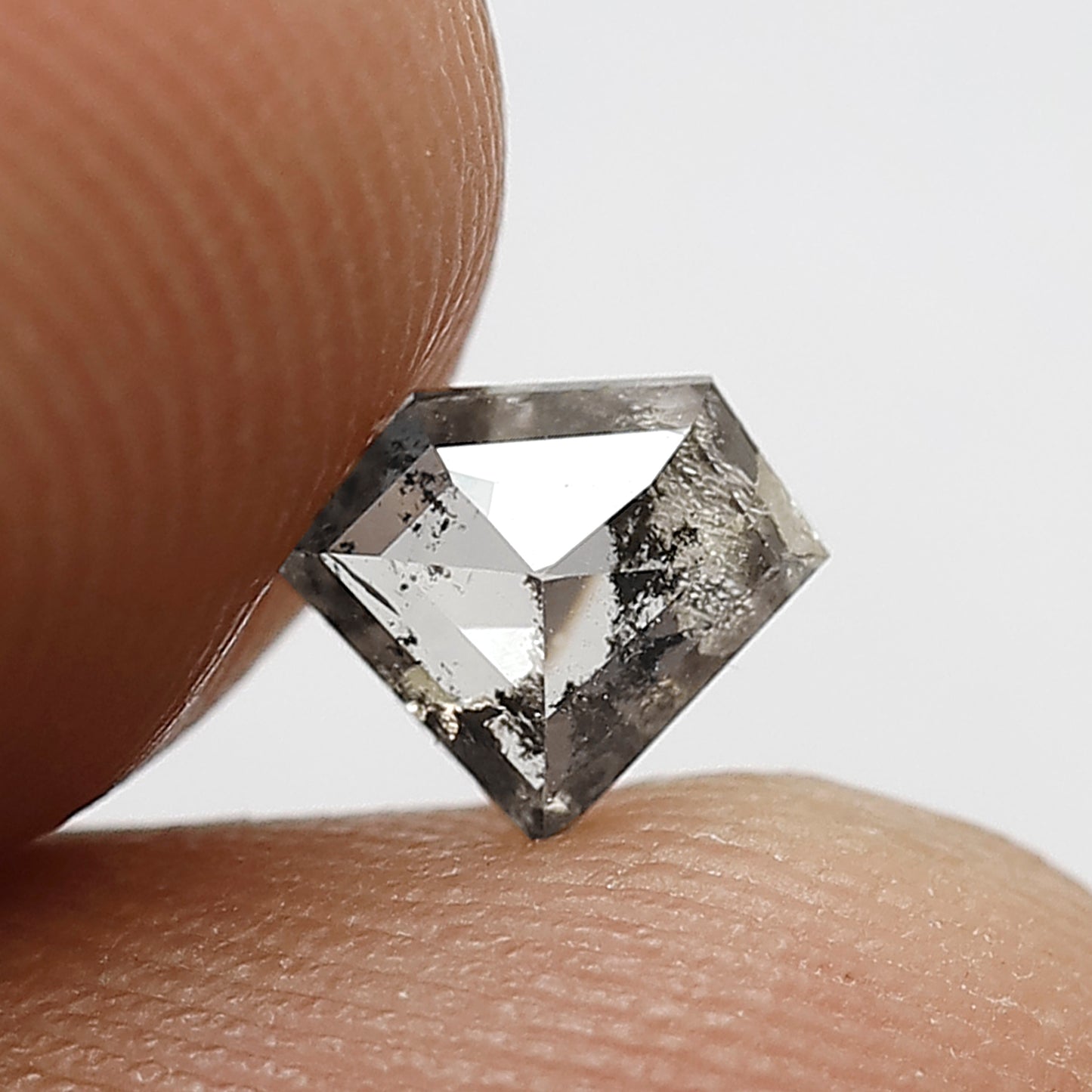 5 MM Loose Natural 0.43 CT Conflict Free Pentagon Shape Diamond Grey Black Diamond Salt and Pepper Diamond Custom Made Jewelry