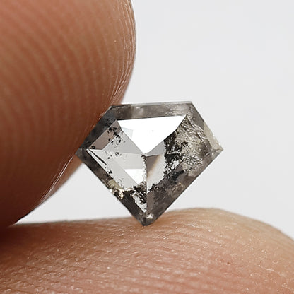 5 MM Loose Natural 0.43 CT Conflict Free Pentagon Shape Diamond Grey Black Diamond Salt and Pepper Diamond Custom Made Jewelry