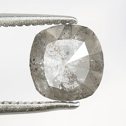 1.34 CT Cushion shape salt and pepper diamond 6.80 mm gray-black color natural loose diamond for making jewelry