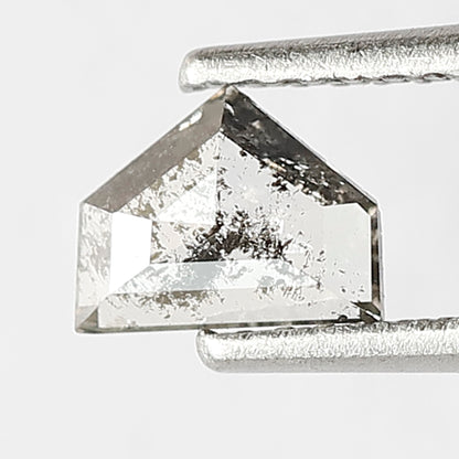 0.41 CT Grey Black Color Diamond 4.7 MM Unique Geometric Shape Diamond Loose Natural Salt and Pepper Diamond Customize Jewelry