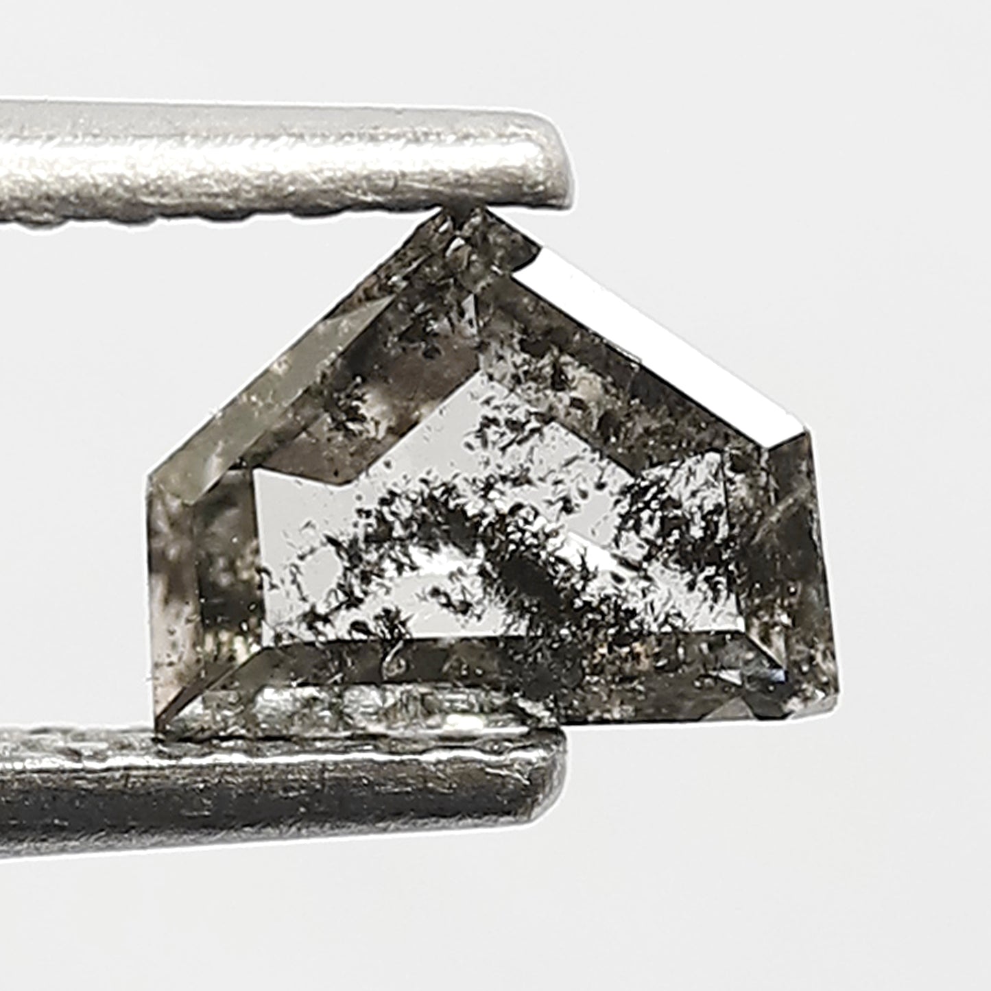 0.41 CT Grey Black Color Diamond 4.7 MM Unique Geometric Shape Diamond Loose Natural Salt and Pepper Diamond Customize Jewelry