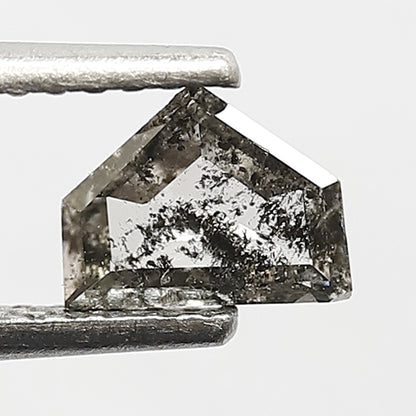 0.41 CT Grey Black Color Diamond 4.7 MM Unique Geometric Shape Diamond Loose Natural Salt and Pepper Diamond Customize Jewelry