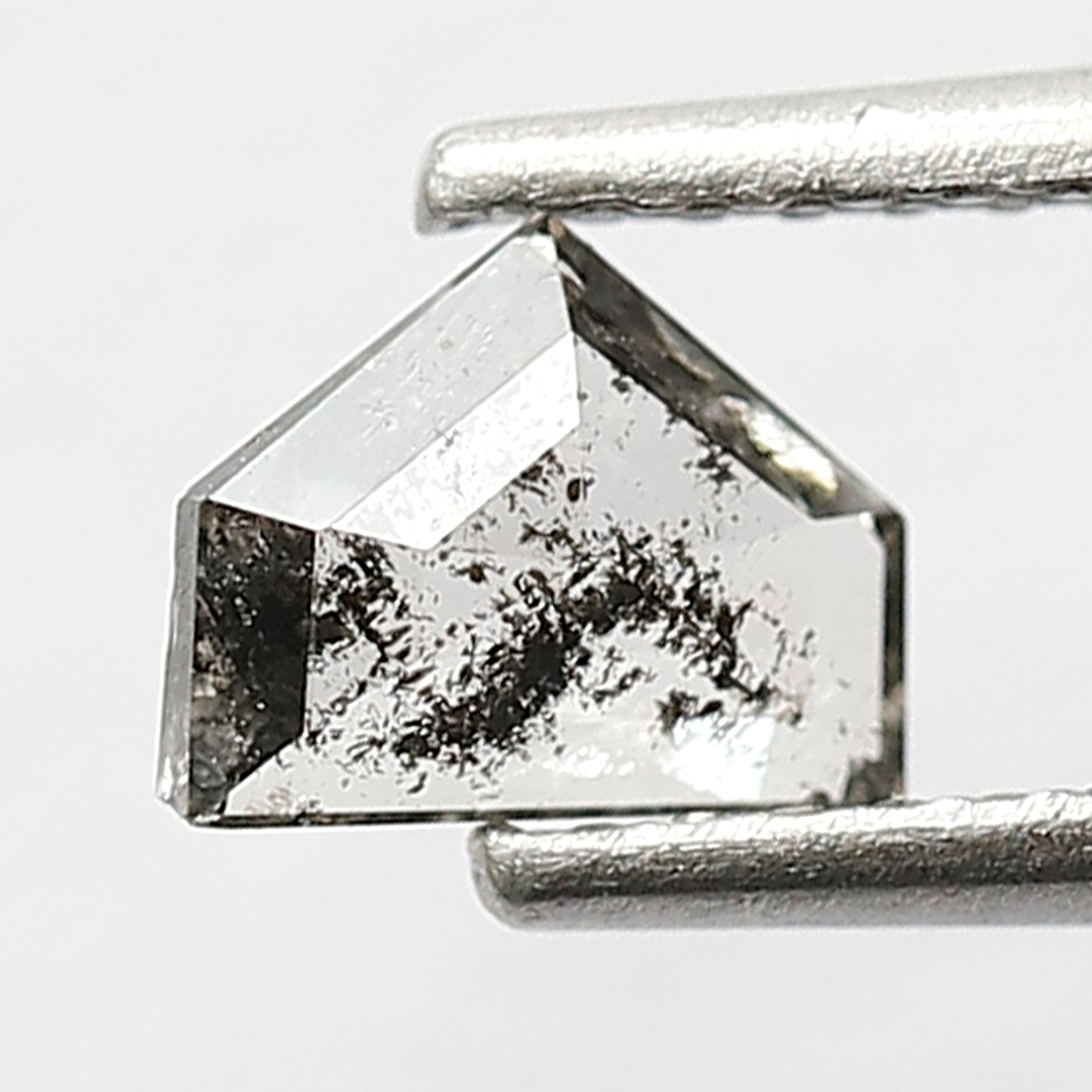 0.41 CT Grey Black Color Diamond 4.7 MM Unique Geometric Shape Diamond Loose Natural Salt and Pepper Diamond Customize Jewelry