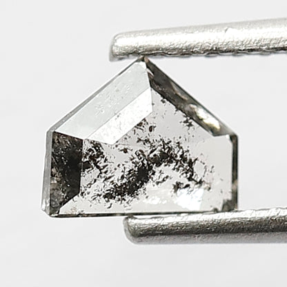 0.41 CT Grey Black Color Diamond 4.7 MM Unique Geometric Shape Diamond Loose Natural Salt and Pepper Diamond Customize Jewelry