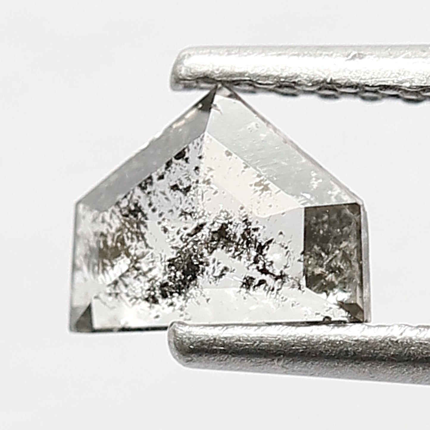 0.41 CT Grey Black Color Diamond 4.7 MM Unique Geometric Shape Diamond Loose Natural Salt and Pepper Diamond Customize Jewelry