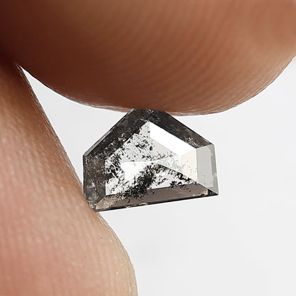 0.41 CT Grey Black Color Diamond 4.7 MM Unique Geometric Shape Diamond Loose Natural Salt and Pepper Diamond Customize Jewelry