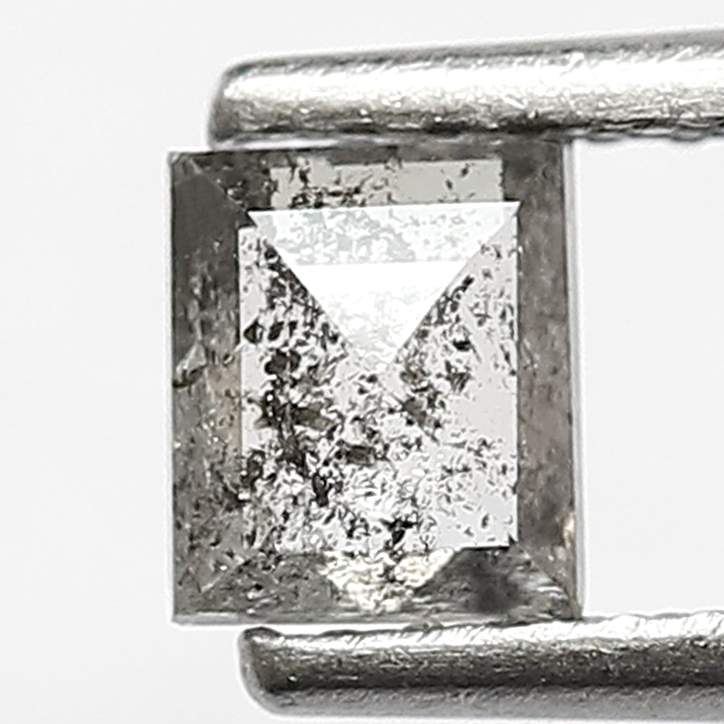 0.46 CT Geometric Shape Diamond Grey Black Color 4.7 MM Natural Loose Salt and Pepper Diamond Unique Design Jewelry