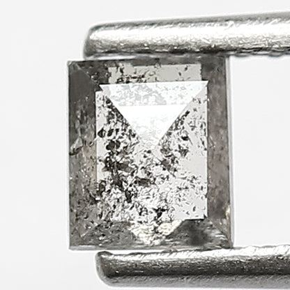 0.46 CT Geometric Shape Diamond Grey Black Color 4.7 MM Natural Loose Salt and Pepper Diamond Unique Design Jewelry