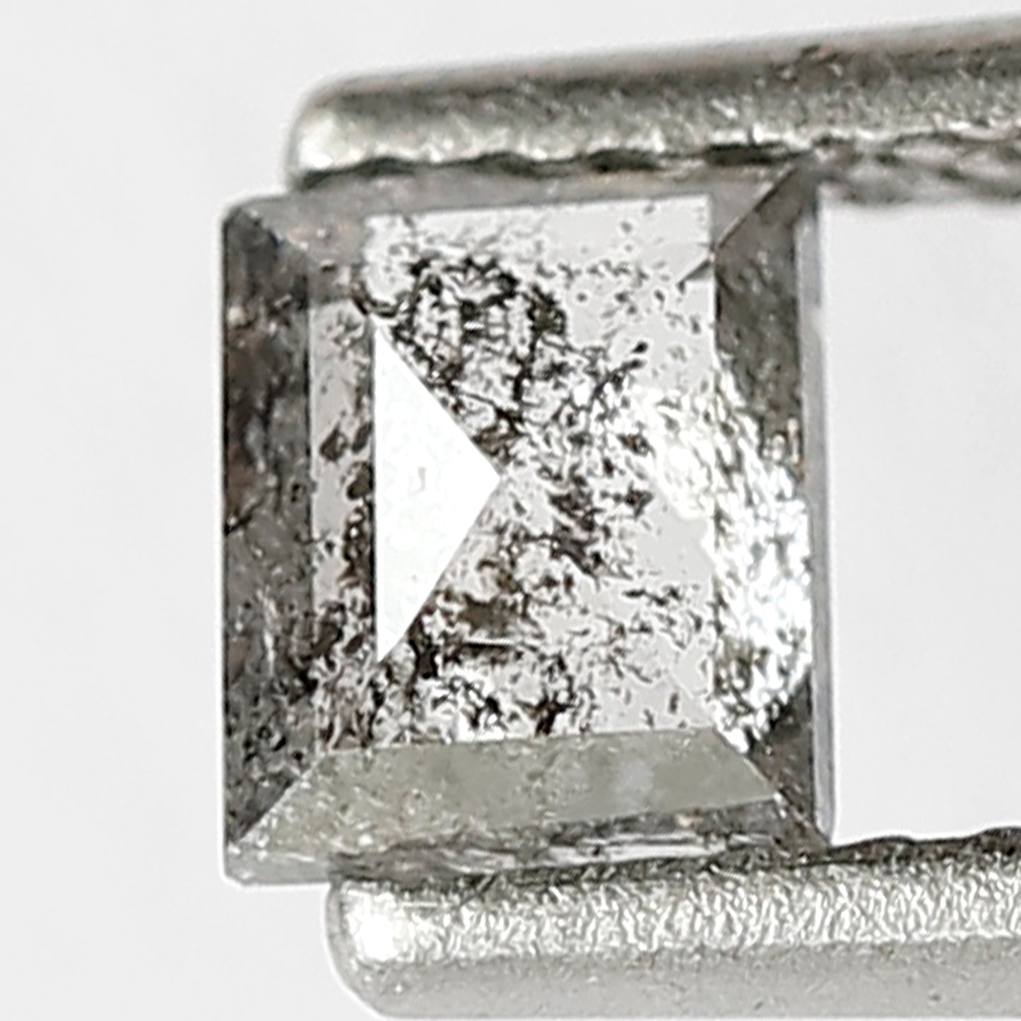 0.46 CT Geometric Shape Diamond Grey Black Color 4.7 MM Natural Loose Salt and Pepper Diamond Unique Design Jewelry