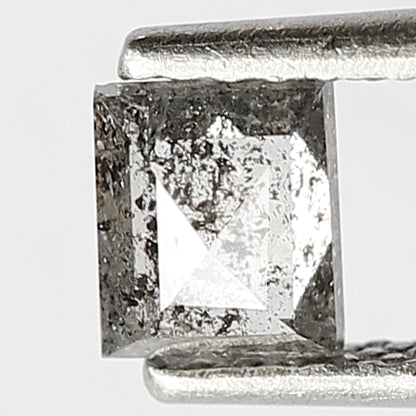 0.46 CT Geometric Shape Diamond Grey Black Color 4.7 MM Natural Loose Salt and Pepper Diamond Unique Design Jewelry