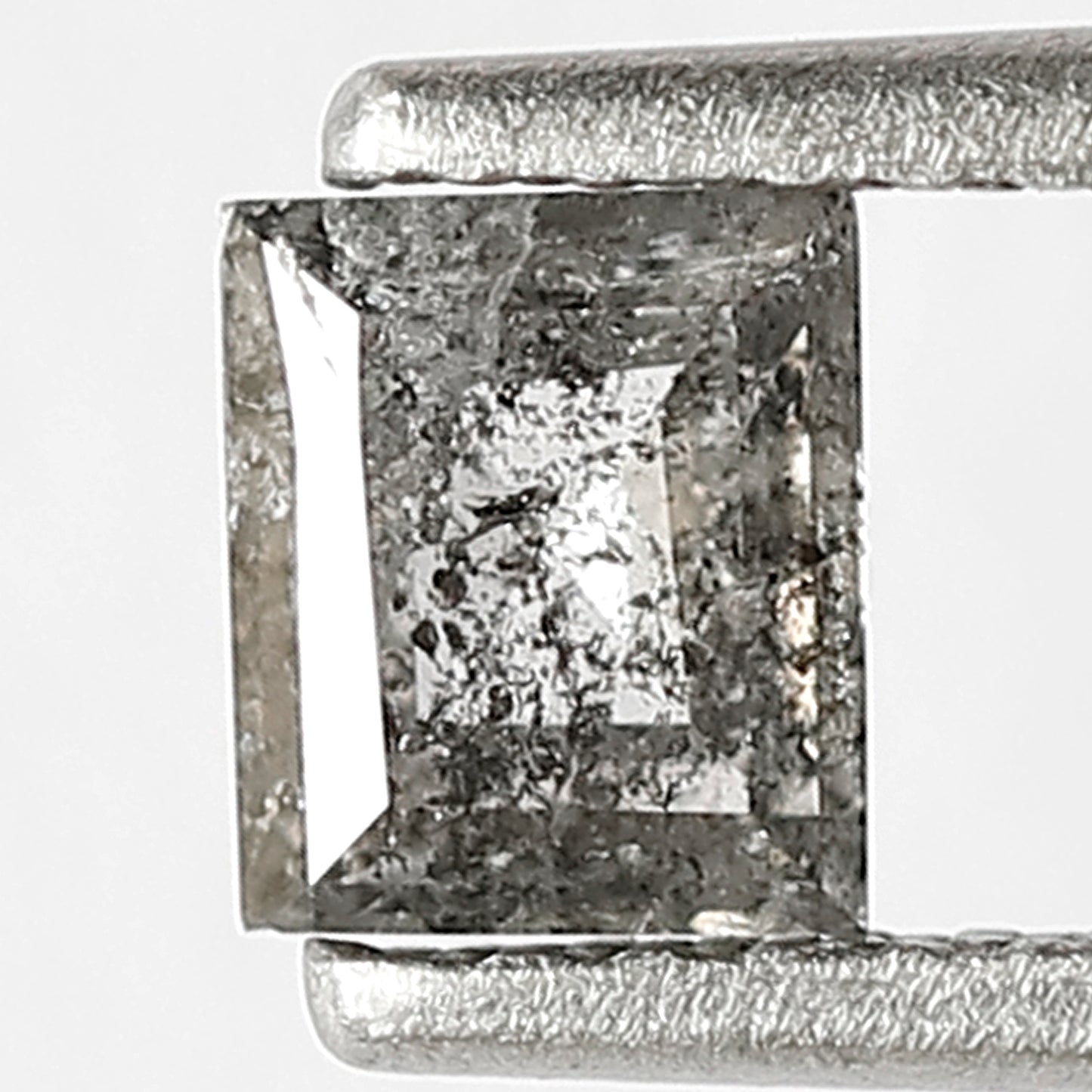 0.46 CT Geometric Shape Diamond Grey Black Color 4.7 MM Natural Loose Salt and Pepper Diamond Unique Design Jewelry