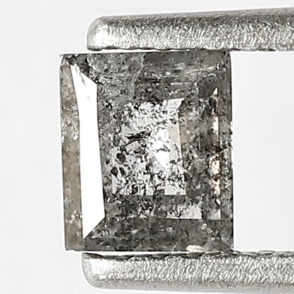 0.46 CT Geometric Shape Diamond Grey Black Color 4.7 MM Natural Loose Salt and Pepper Diamond Unique Design Jewelry