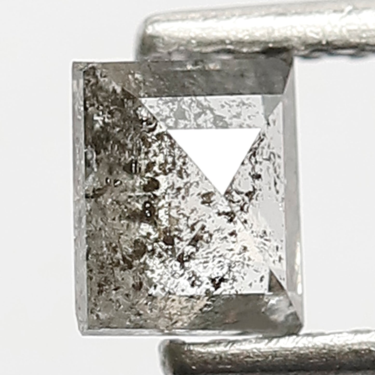 0.46 CT Geometric Shape Diamond Grey Black Color 4.7 MM Natural Loose Salt and Pepper Diamond Unique Design Jewelry